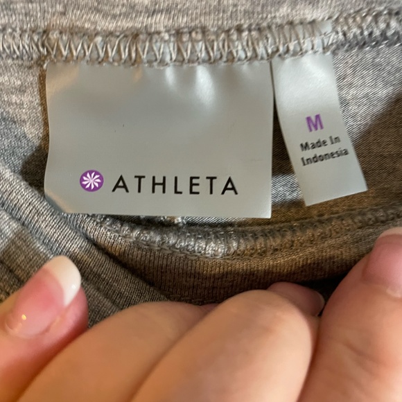 Athleta Size Medium Beachcomber Hi Low Hem Midi Skirt | Gray Jersey Stretch - Picture 3 of 8